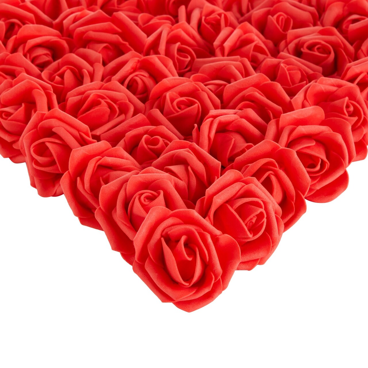 200 Pack Red Roses Artificial Flowers Bulk, 2 Inch Stemless Fake Red Flower Heads for Decorations, Bridal Shower, Wedding